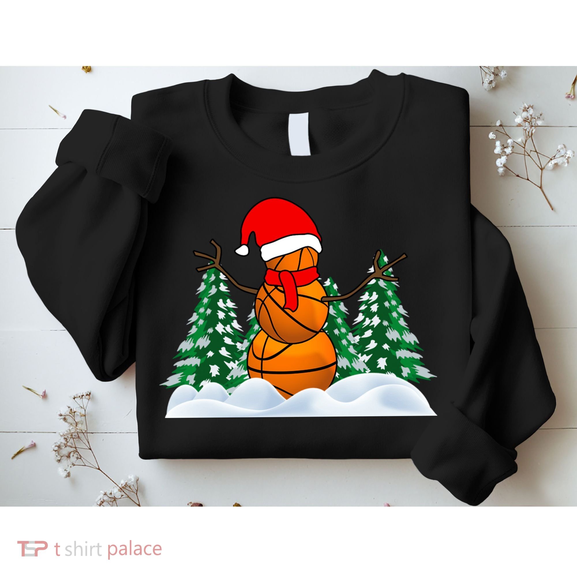 Basketball Winter Snowman Santa Sweatshirt