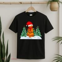 Basketball Winter Snowman Santa T-Shirt thumb 2