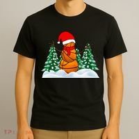 Basketball Winter Snowman Santa T-Shirt thumb 3