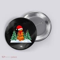 Basketball Winter Snowman Santa Button thumb 0