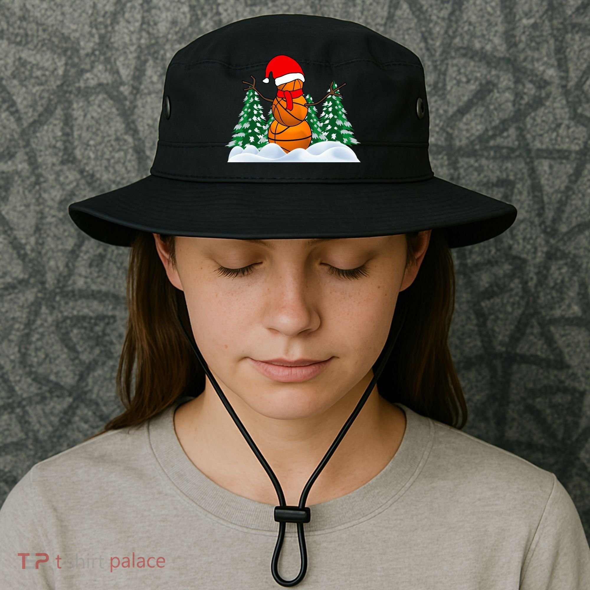Basketball Winter Snowman Santa Bucket Hat