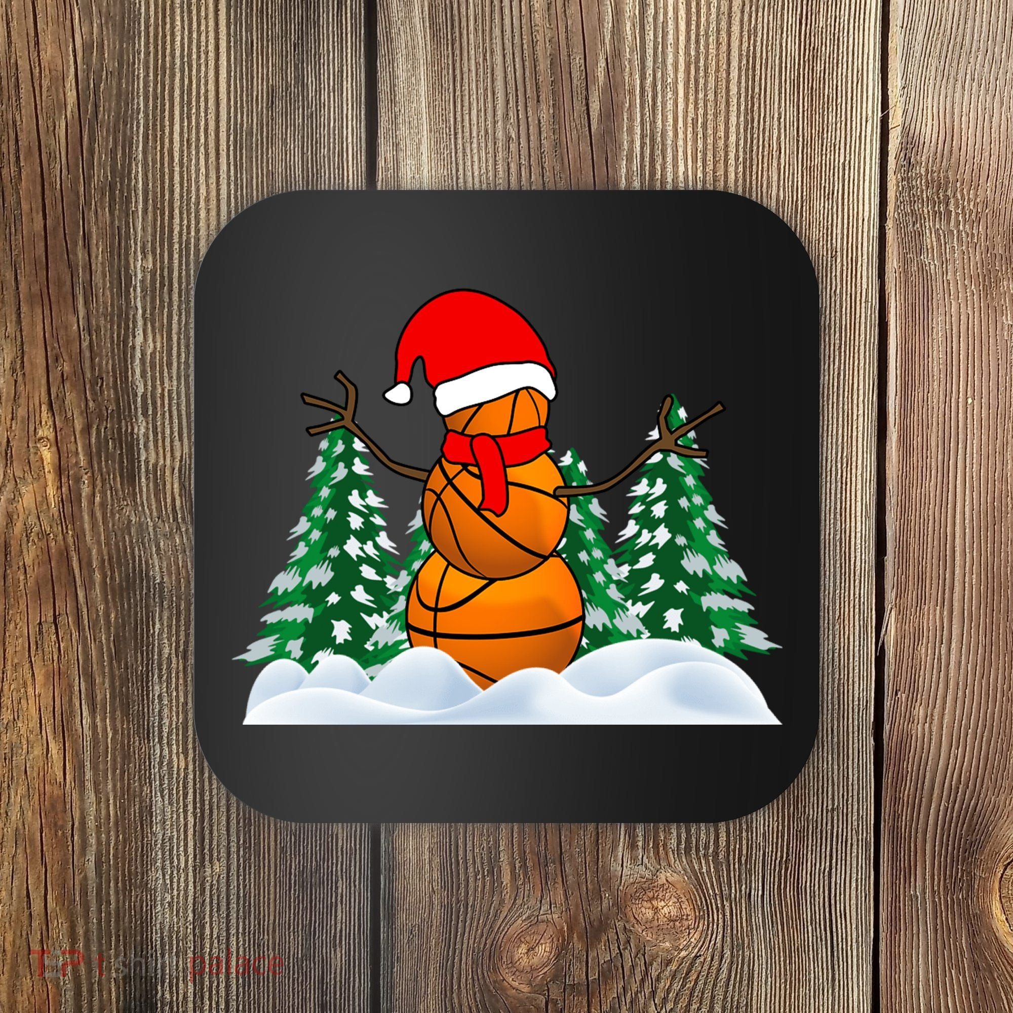 Basketball Winter Snowman Santa Coaster