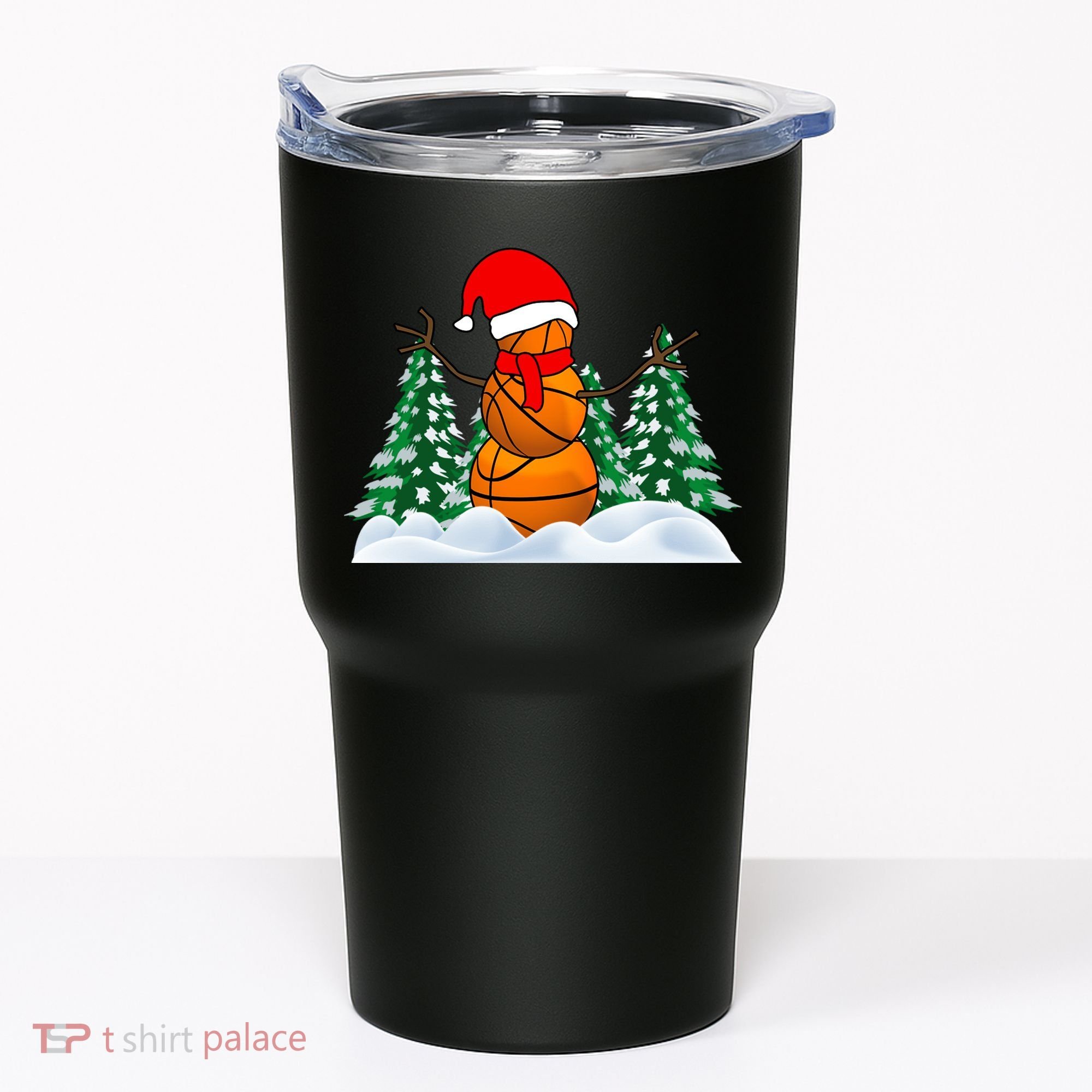 Basketball Winter Snowman Santa Tumbler