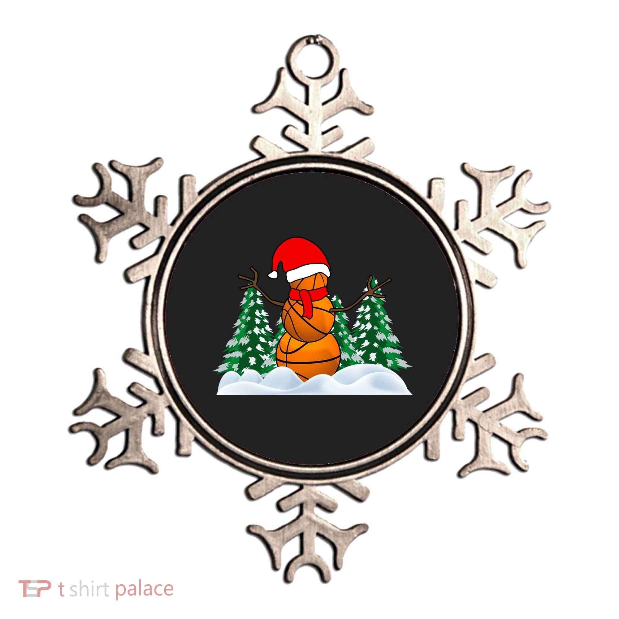 Basketball Winter Snowman Santa Ornament