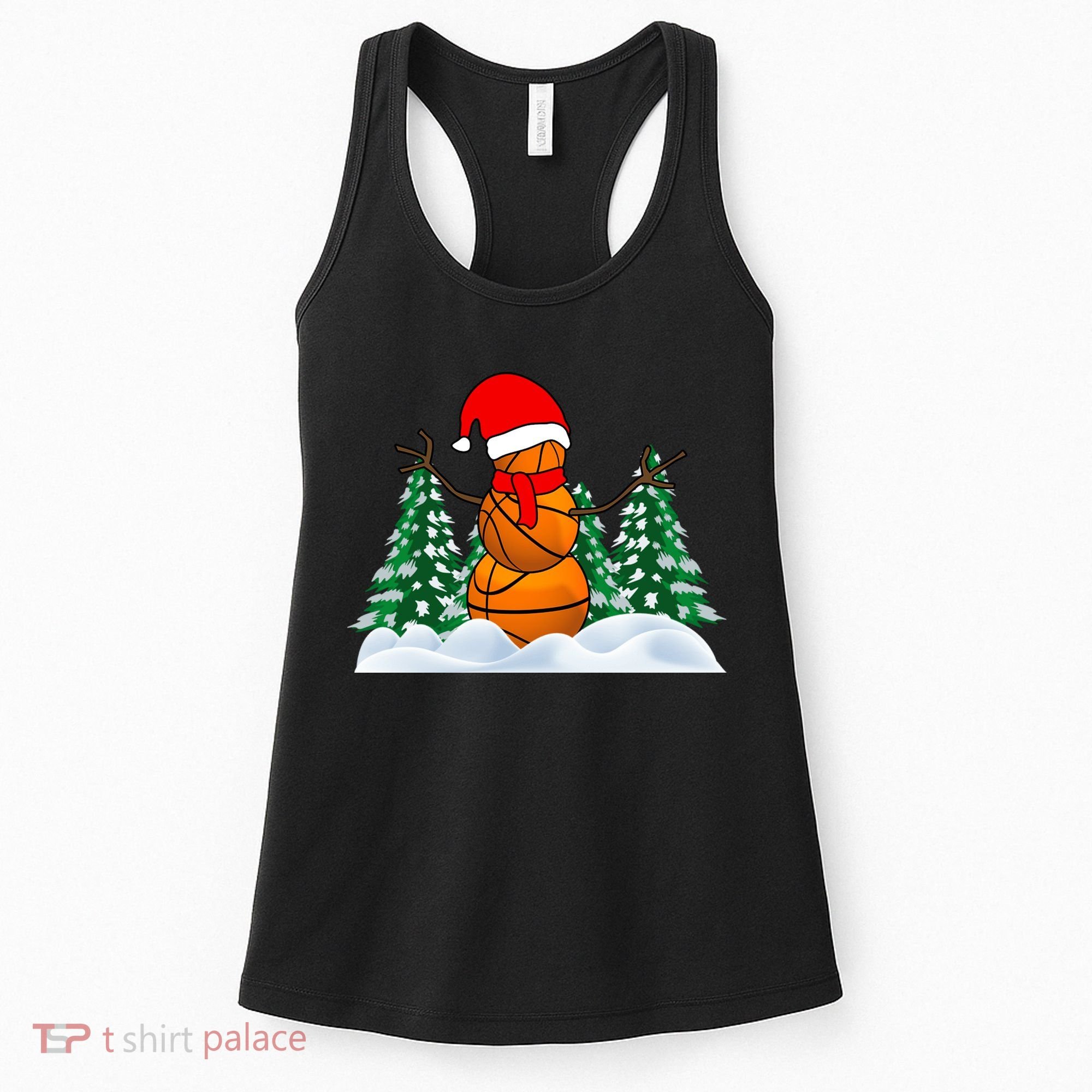 Basketball Winter Snowman Santa Women's Tank Top