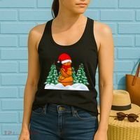 Basketball Winter Snowman Santa Women's Tank Top thumb 2
