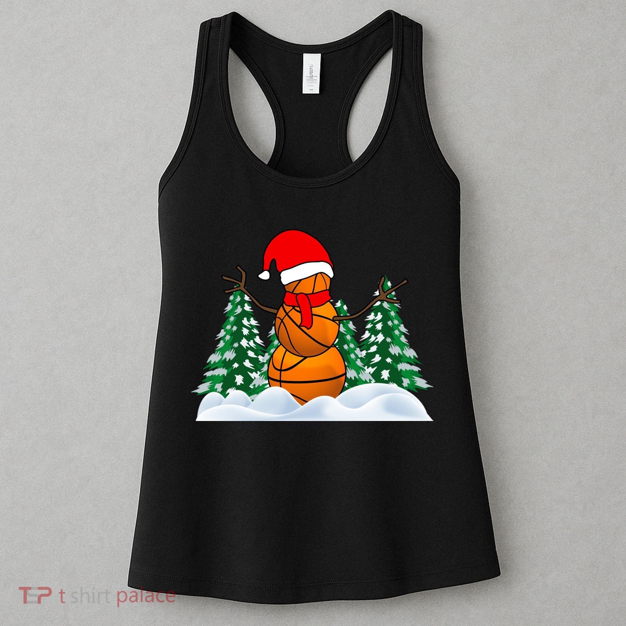 Basketball Winter Snowman Santa Women's Tank Top