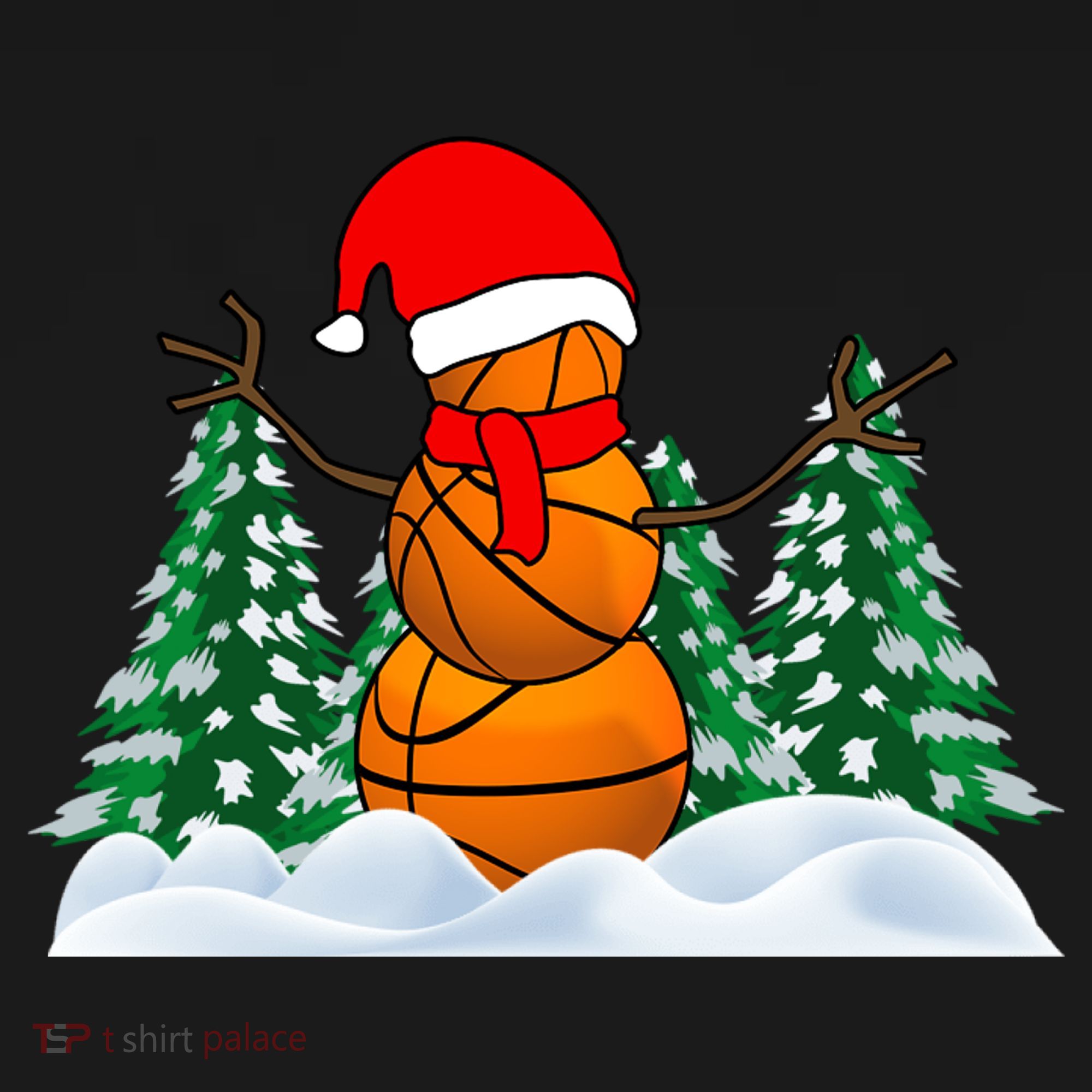 Basketball Winter Snowman Santa Toddler Hoodie