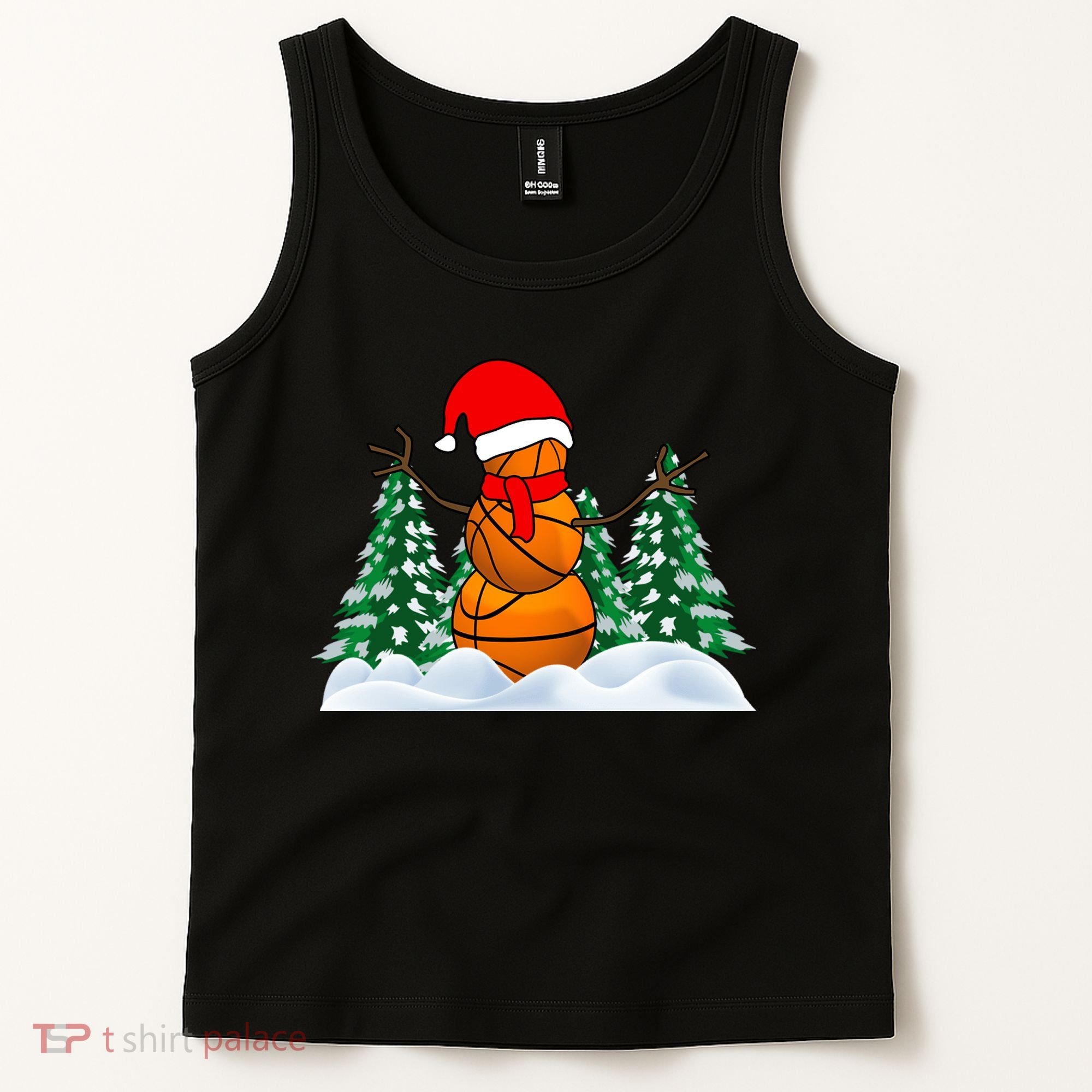 Basketball Winter Snowman Santa Tank Top