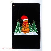 Basketball Winter Snowman Santa Golf Towel thumb 0