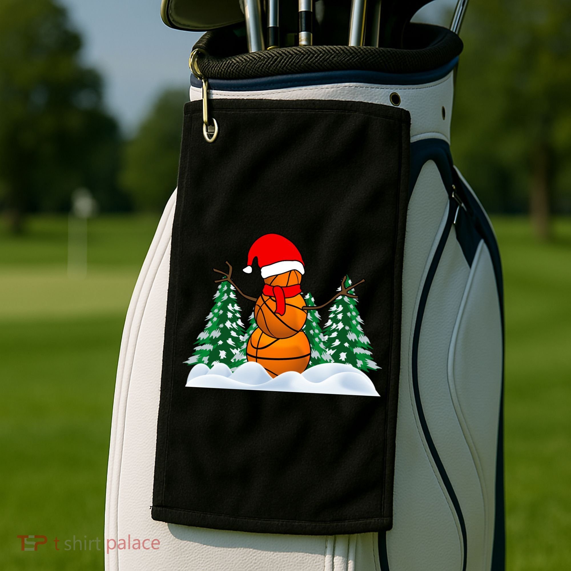 Basketball Winter Snowman Santa Golf Towel
