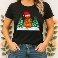 Basketball Winter Snowman Santa Women's T-Shirt thumb 2