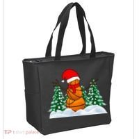 Basketball Winter Snowman Santa Tote Bag thumb 2