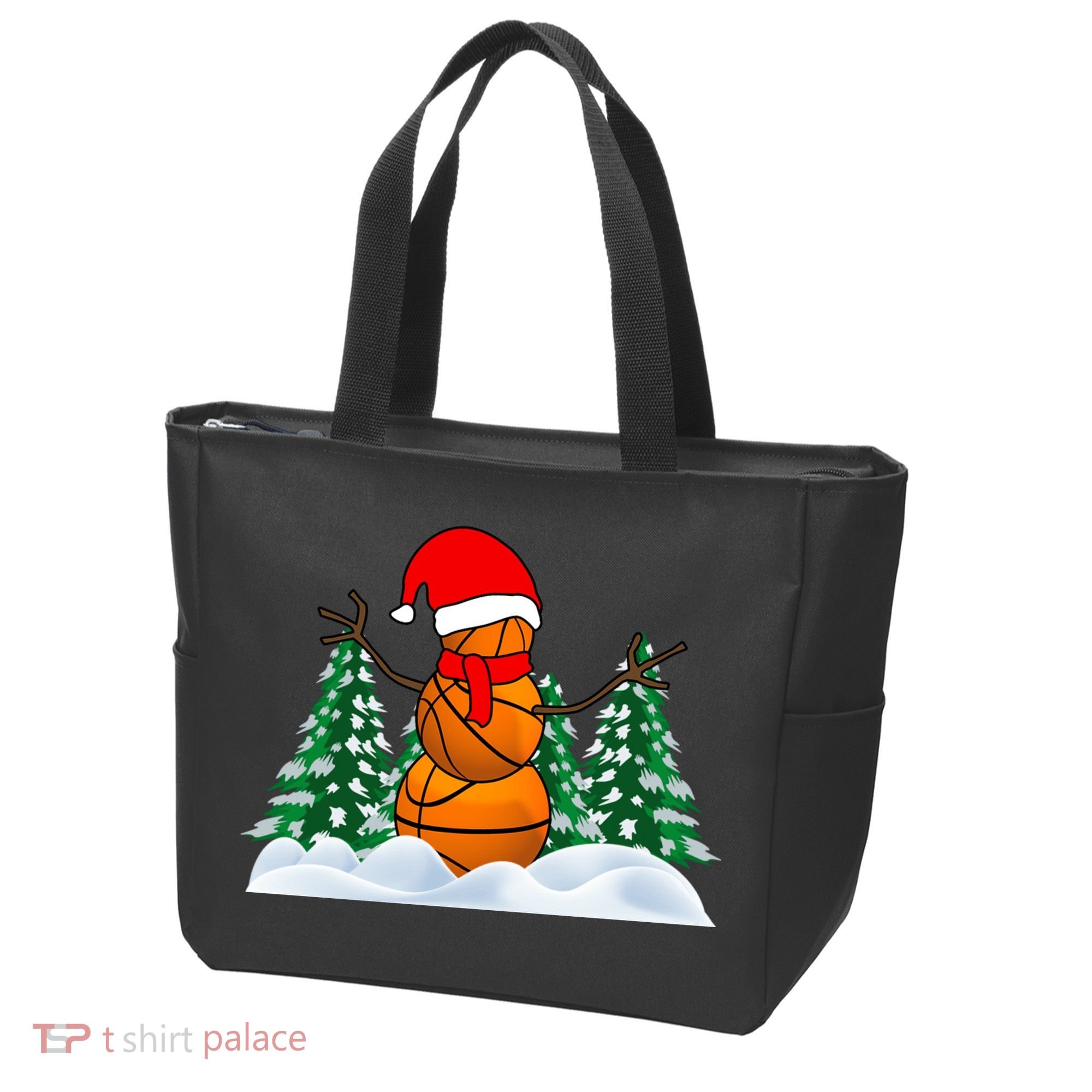 Basketball Winter Snowman Santa Tote Bag