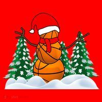 Basketball Winter Snowman Santa Santa Hat thumb 1