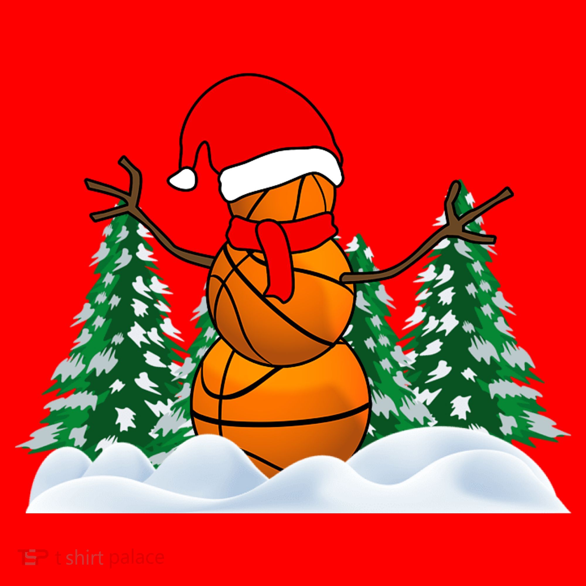 Basketball Winter Snowman Santa Santa Hat