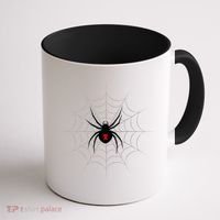 Black Widow Spider Cobweb Spooky Gift Coffee Mug thumb 1