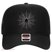 Black Widow Spider Cobweb Spooky Gift Hat thumb 0