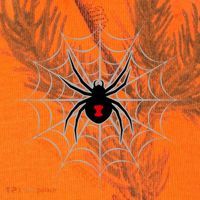 Black Widow Spider Cobweb Spooky Gift Kati Licensed 12" Camo Cuffed Beanie thumb 2
