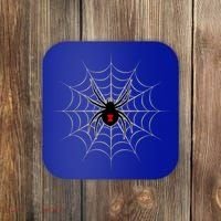 Black Widow Spider Cobweb Spooky Gift Coaster thumb 0