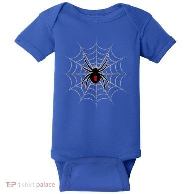 Black Widow Spider Cobweb Spooky Gift Baby Bodysuit