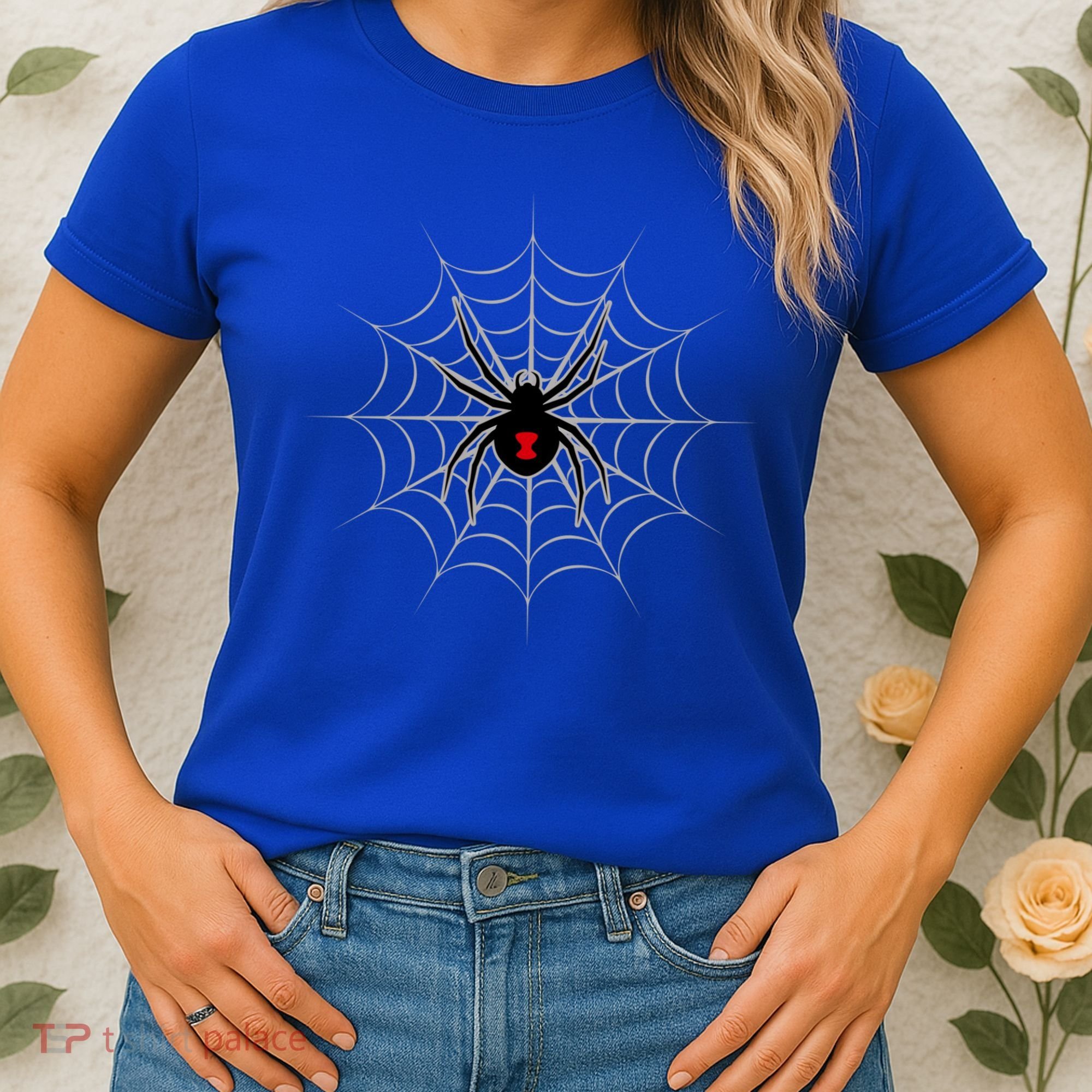 Black Widow Spider Cobweb Spooky Gift Women's T-Shirt