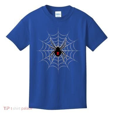 Black Widow Spider Cobweb Spooky Gift Kids T-Shirt