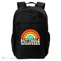 Butthole Whisperer Sarcastic Jokes Retro Groovy Rainbow Backpack thumb 0