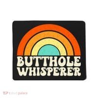 Butthole Whisperer Sarcastic Jokes Retro Groovy Rainbow Mousepad thumb 0