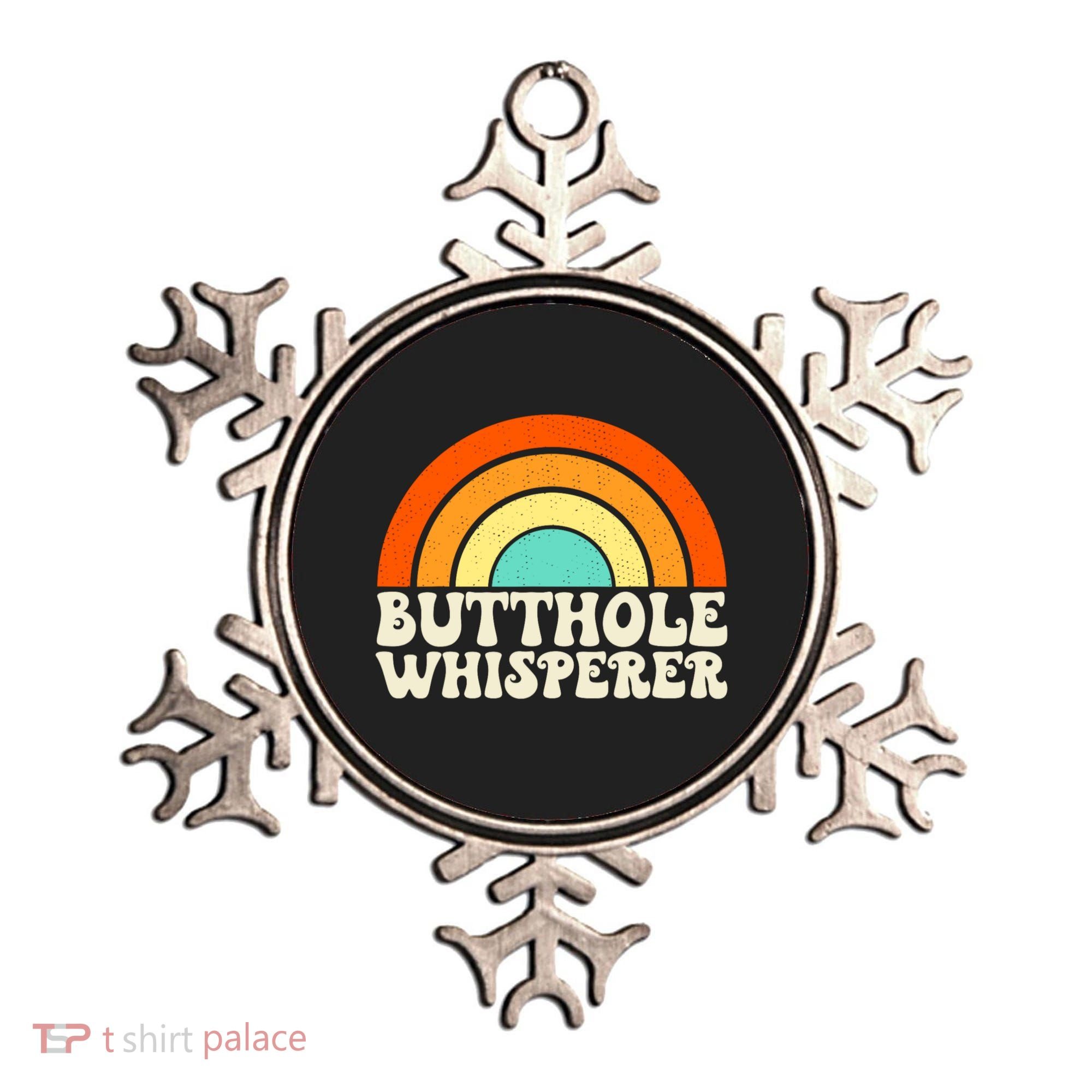 Butthole Whisperer Sarcastic Jokes Retro Groovy Rainbow Ornament