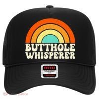 Butthole Whisperer Sarcastic Jokes Retro Groovy Rainbow Hat thumb 0
