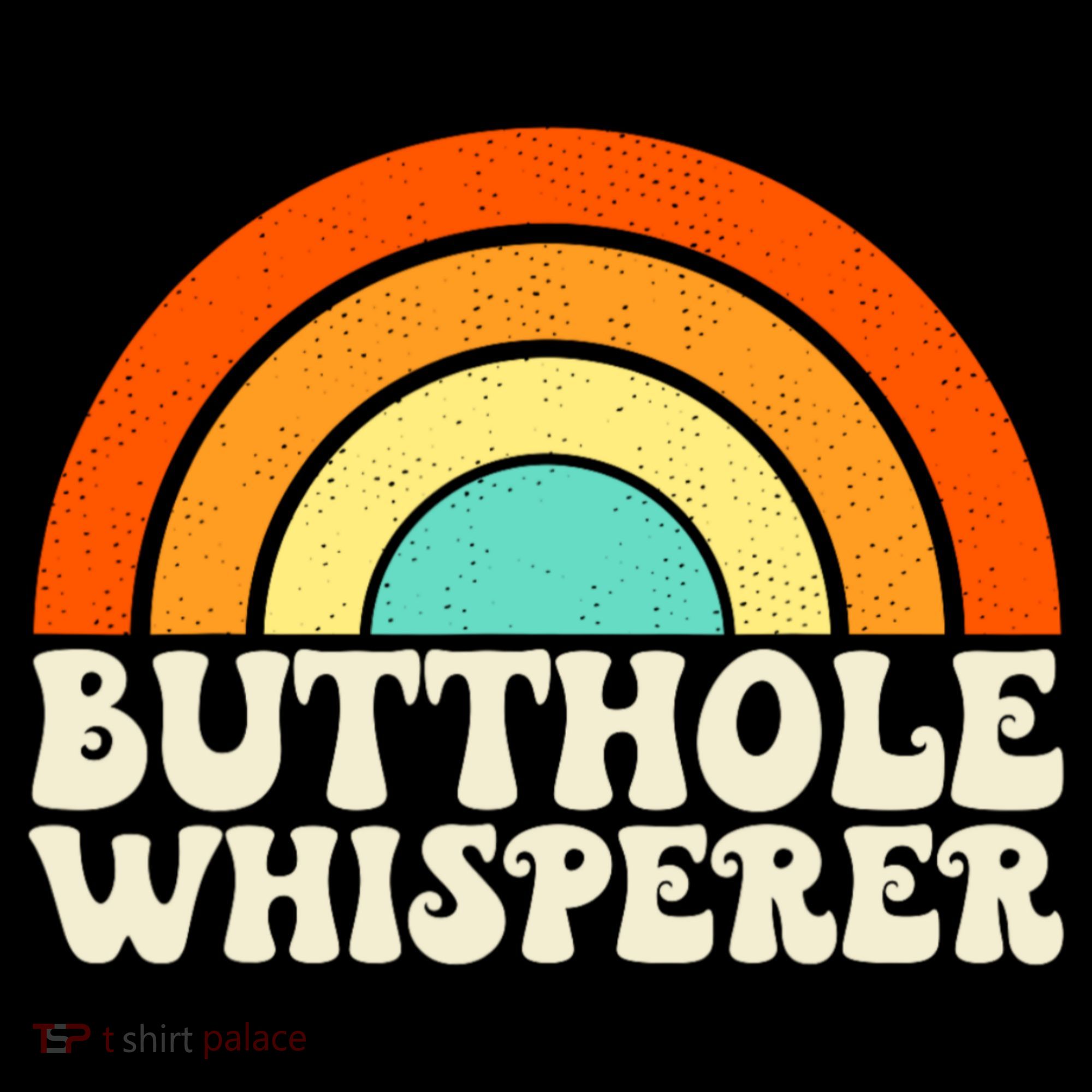 Butthole Whisperer Sarcastic Jokes Retro Groovy Rainbow Women's T-Shirt