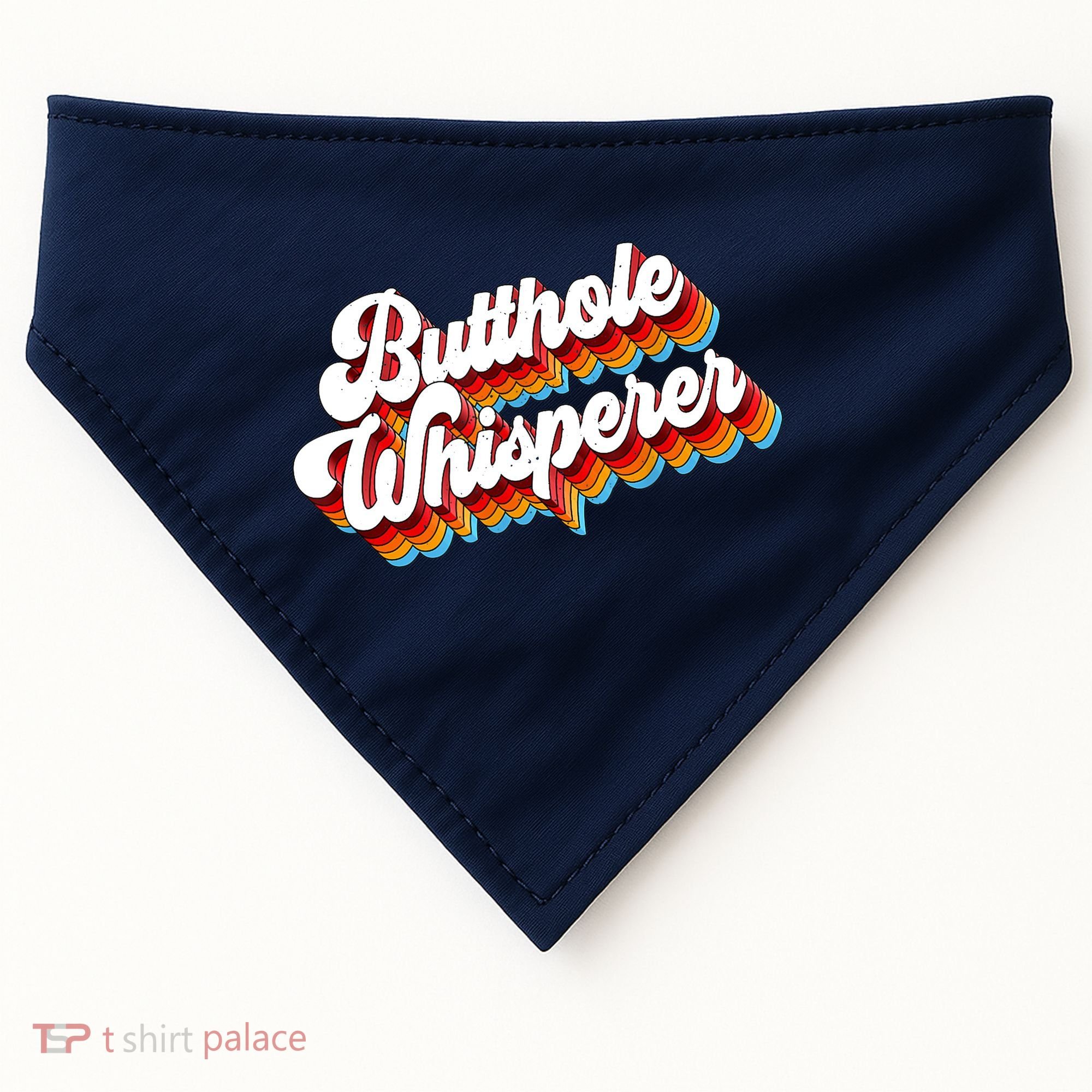 Butthole Whisperer Sarcastic Jokes Retro USA-Made Doggie Bandana