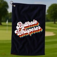 Butthole Whisperer Sarcastic Jokes Retro Golf Towel thumb 1