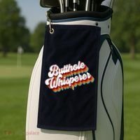 Butthole Whisperer Sarcastic Jokes Retro Golf Towel thumb 2