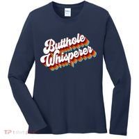 Butthole Whisperer Sarcastic Jokes Retro Women's Long Sleeve Shirt thumb 0