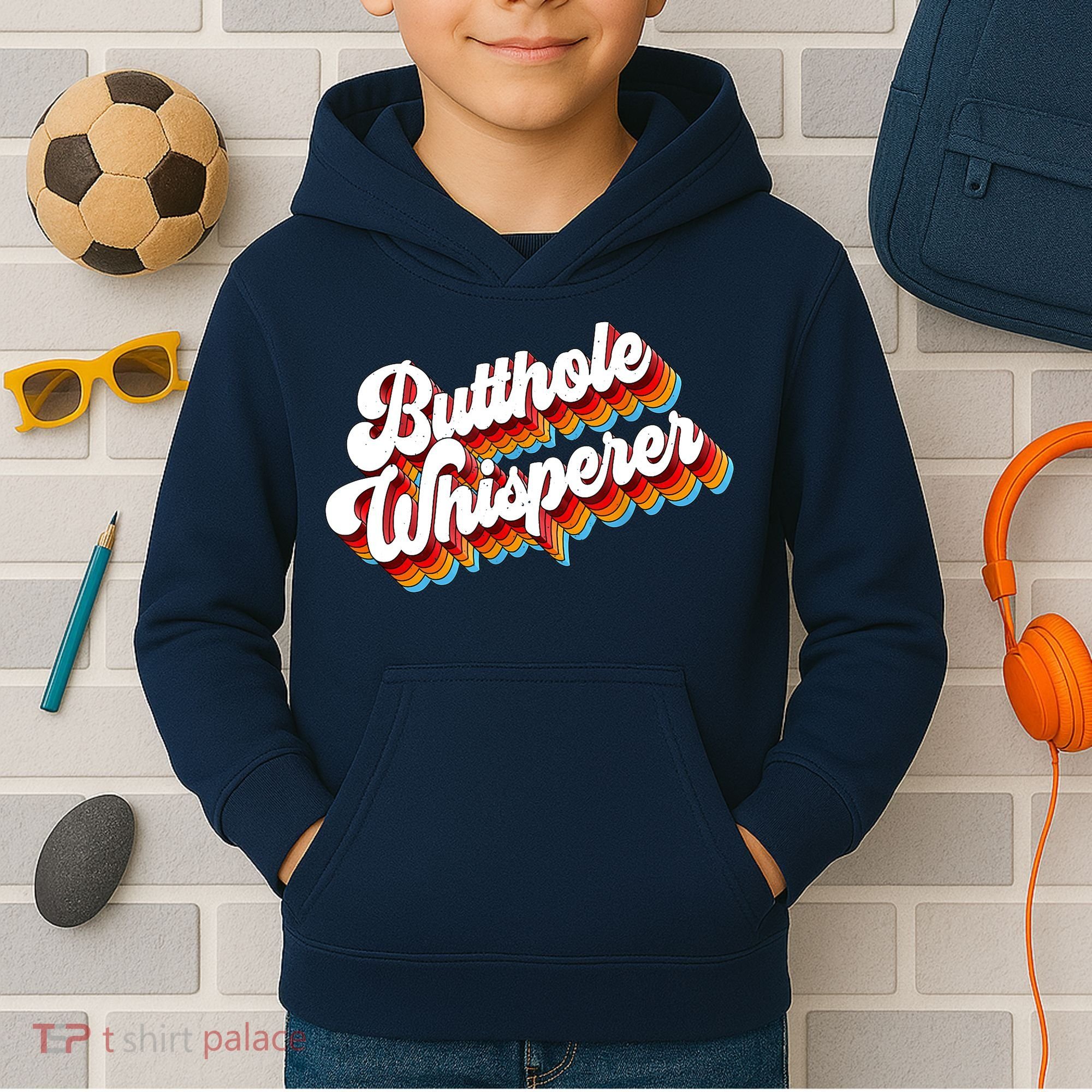 Butthole Whisperer Sarcastic Jokes Retro Kids Hoodie