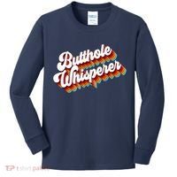 Butthole Whisperer Sarcastic Jokes Retro Kids Long Sleeve Shirt thumb 0
