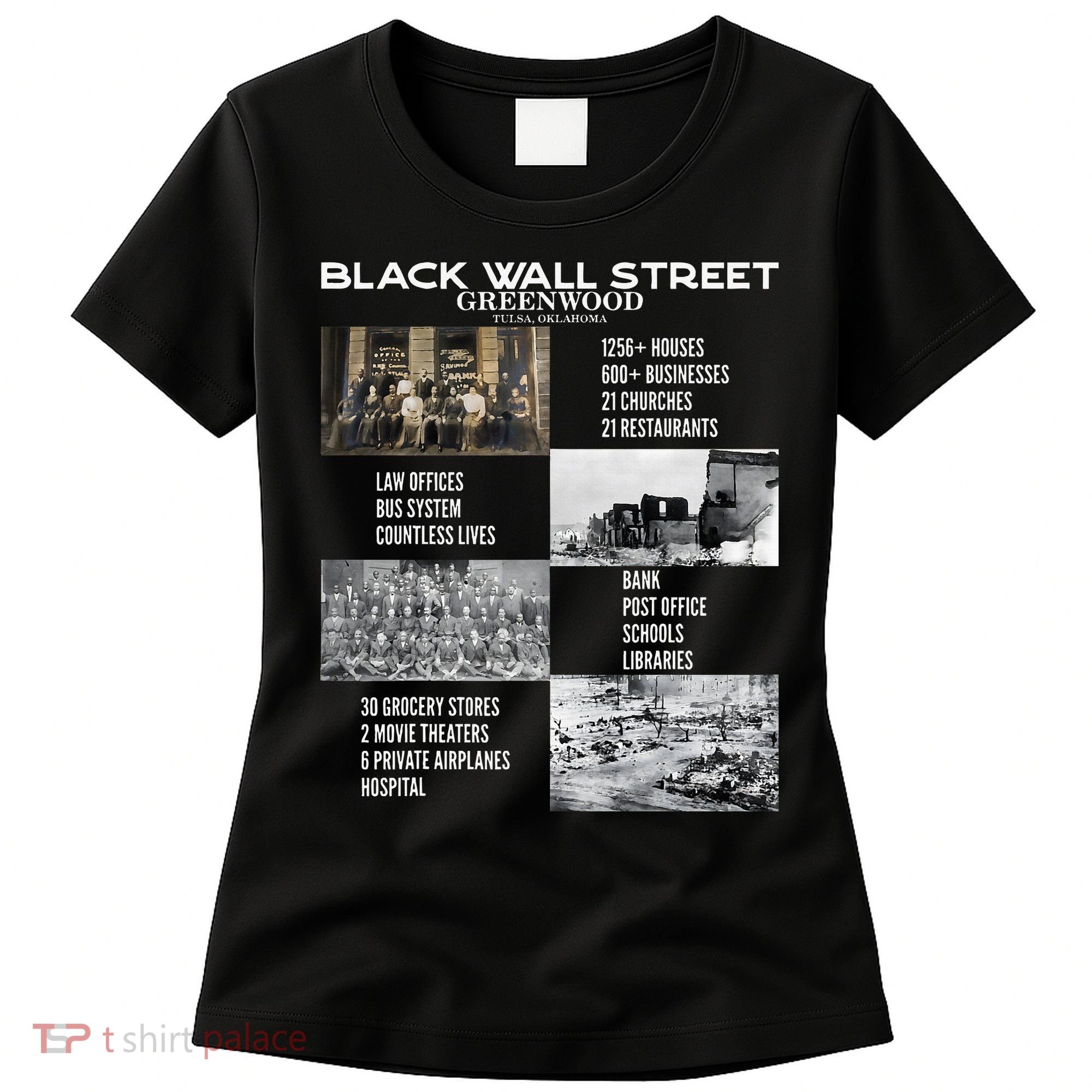 Black Wall Street African American Black History And Legacy Women's T-Shirt