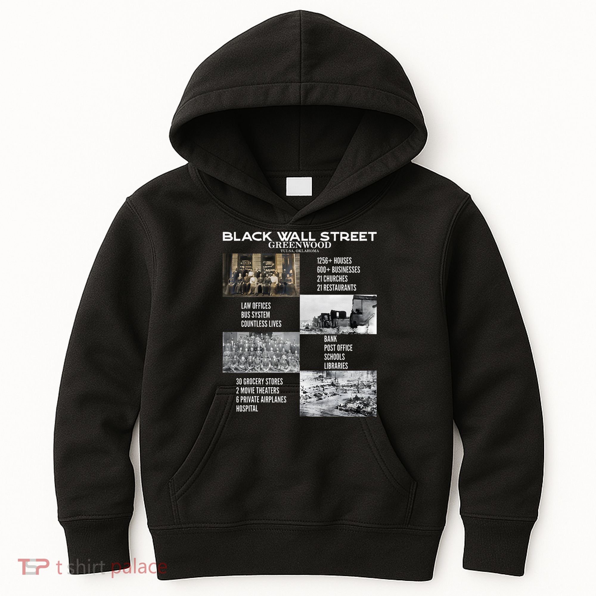 Black Wall Street African American Black History And Legacy Kids Hoodie
