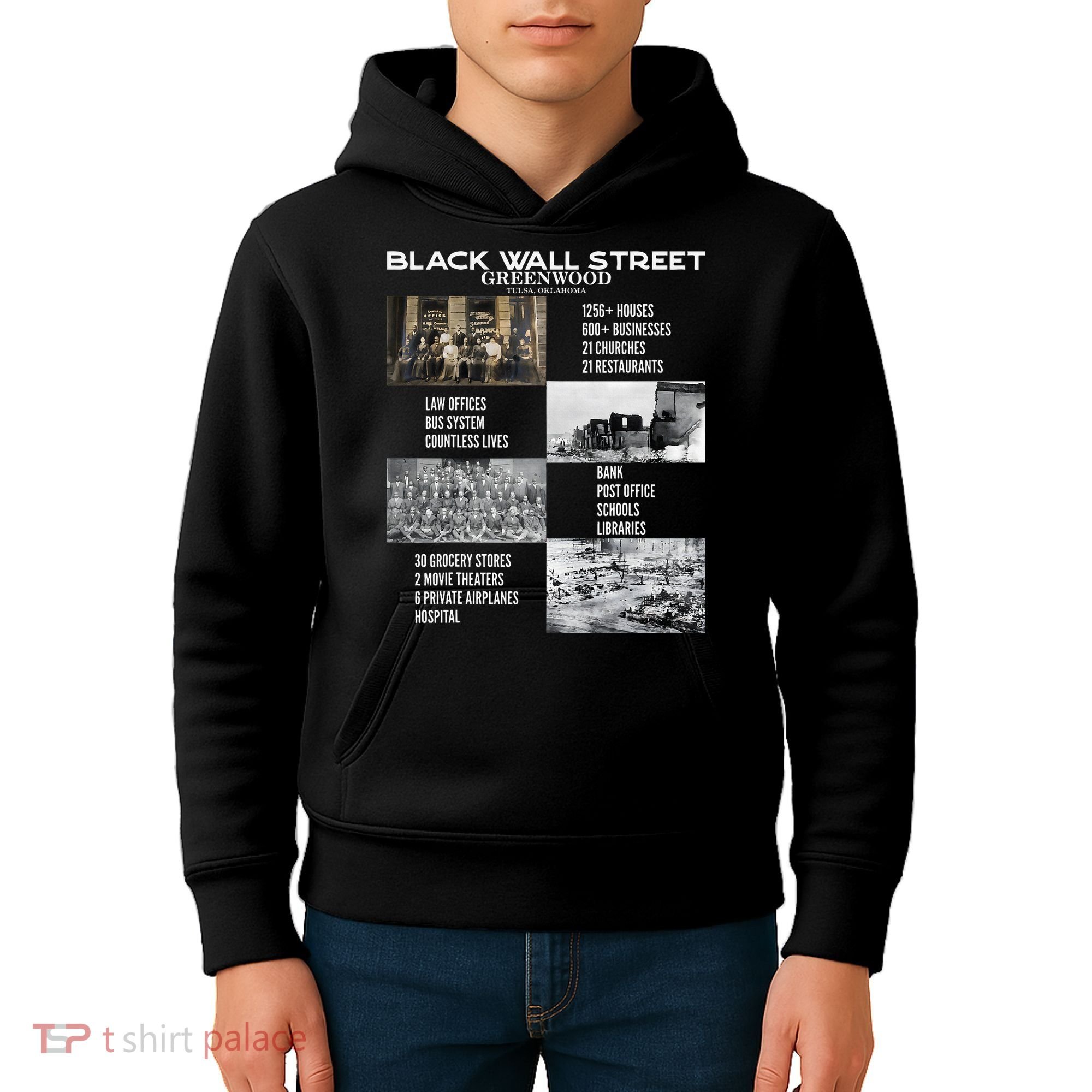 Black Wall Street African American Black History And Legacy Kids Hoodie