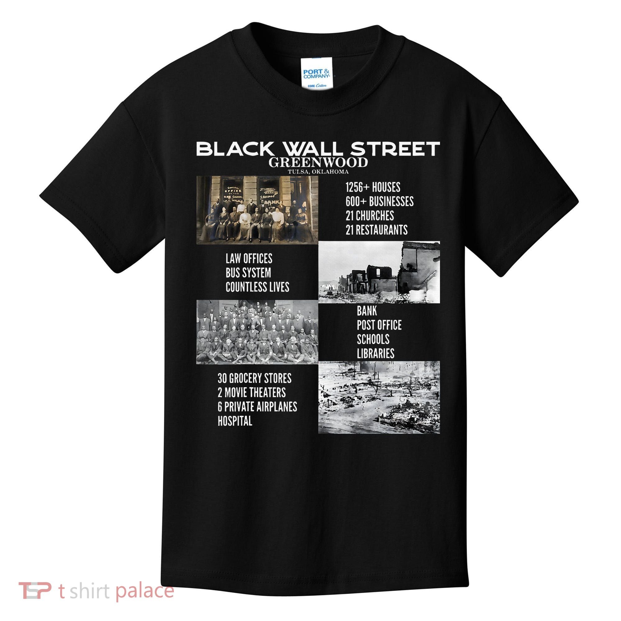 Black Wall Street African American Black History And Legacy Kids T-Shirt