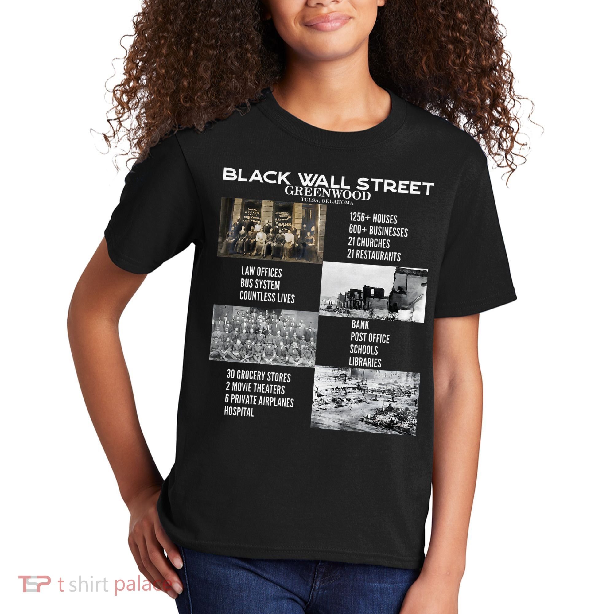 Black Wall Street African American Black History And Legacy Kids T-Shirt