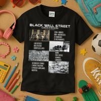Black Wall Street African American Black History And Legacy Kids T-Shirt thumb 3