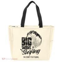 Big Wave Surfing Nazaré Portugal Surfer Surf Tote Bag thumb 0