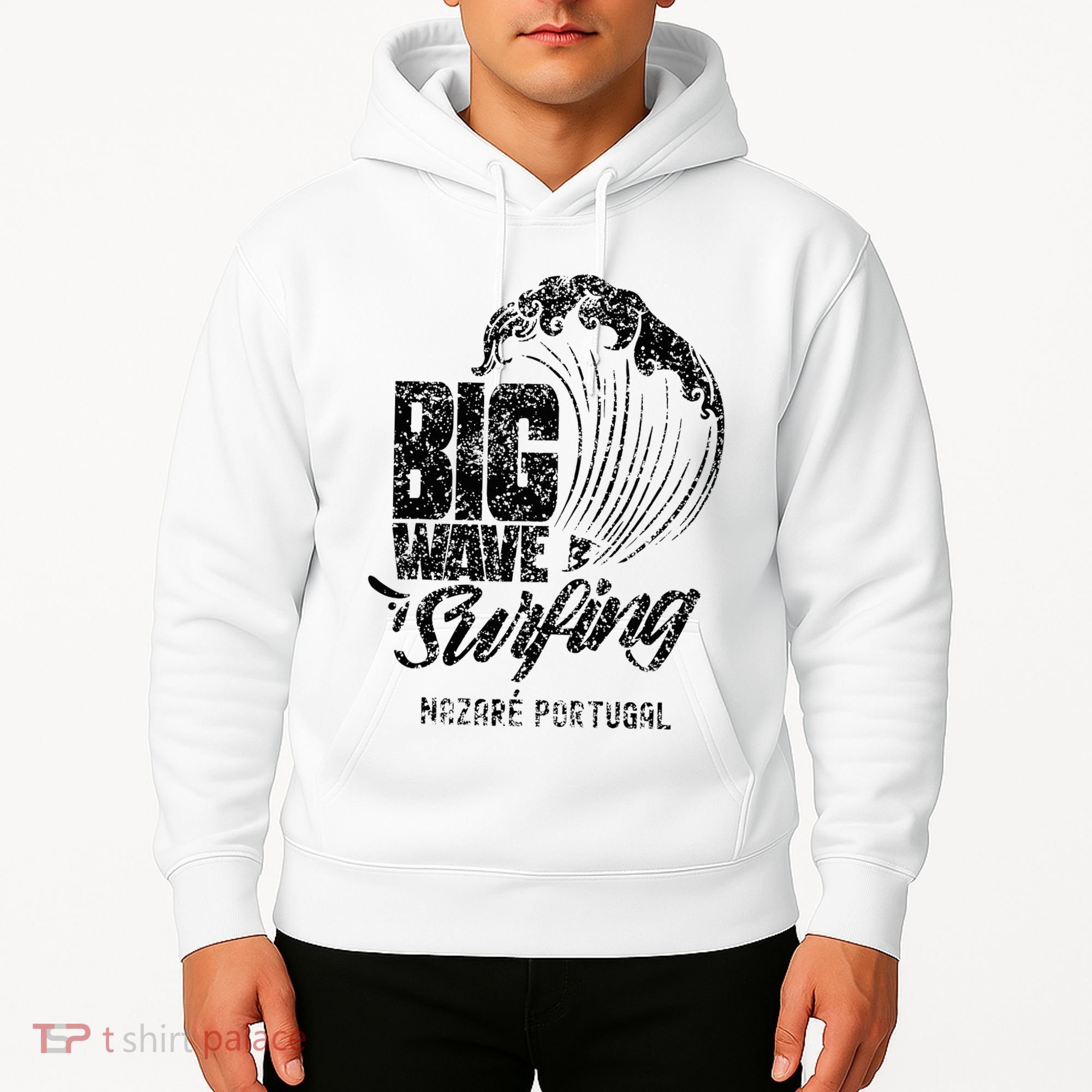 Big Wave Surfing Nazaré Portugal Surfer Surf Hoodie