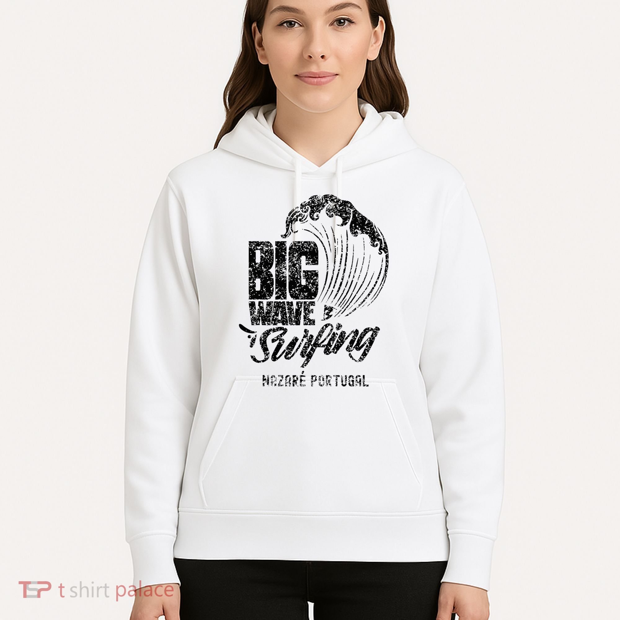 Big Wave Surfing Nazaré Portugal Surfer Surf Hoodie