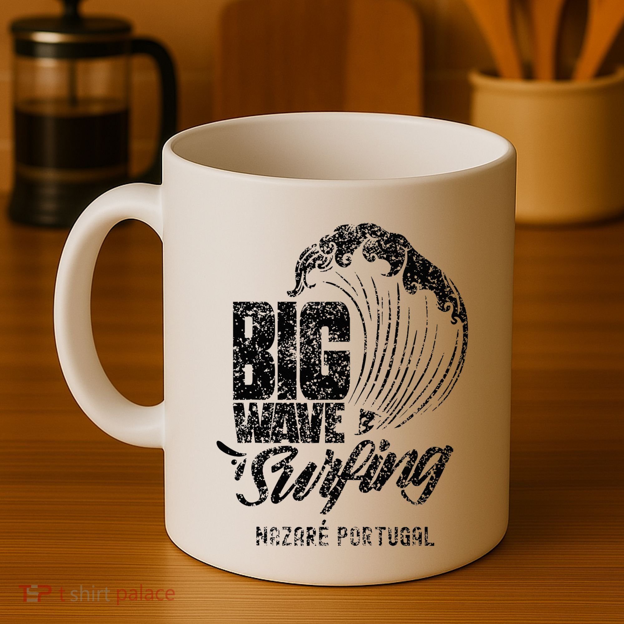 Big Wave Surfing Nazaré Portugal Surfer Surf Coffee Mug
