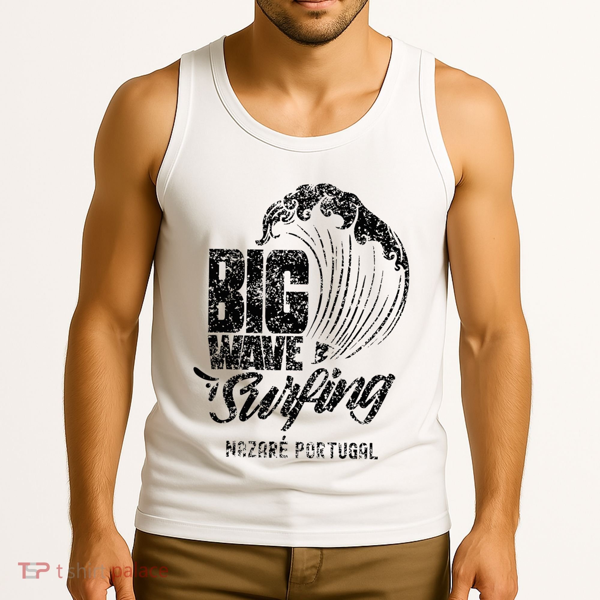 Big Wave Surfing Nazaré Portugal Surfer Surf Tank Top