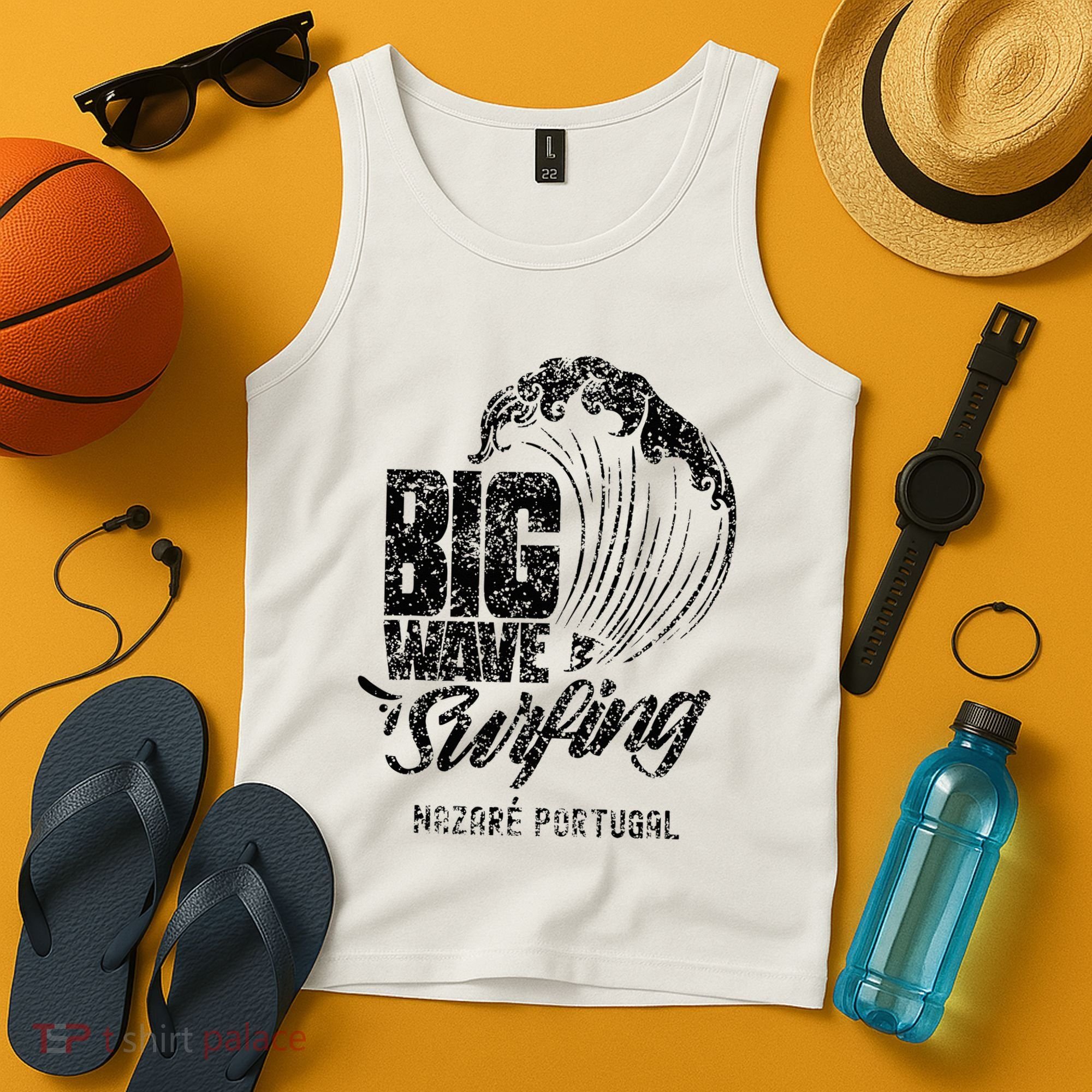 Big Wave Surfing Nazaré Portugal Surfer Surf Tank Top